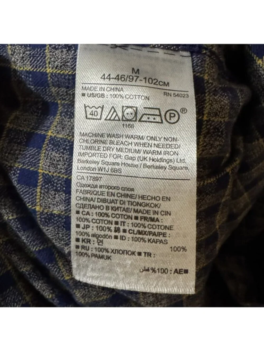 Banana Republic Button Down Shirt Men's M Camden Fit Luxe Flannel Blue Plaid